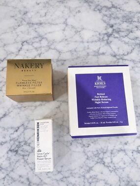 Kiehl’s Retinol + Ole Henriksen Serum + Nakery Wrinkle Filler NEW
